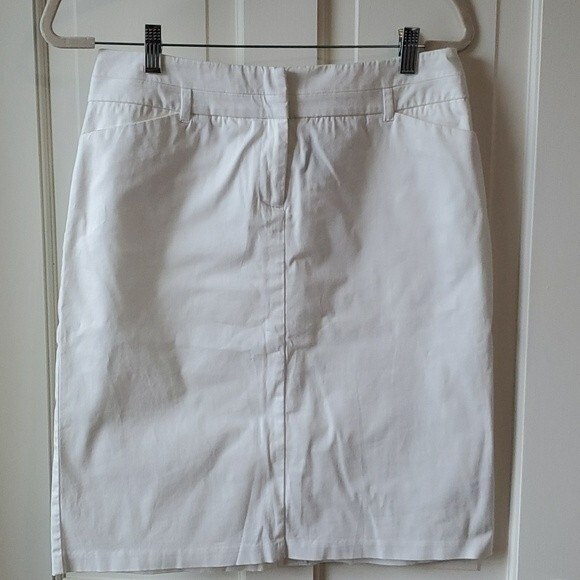 NY & CO STRAIGHT PENCIL SKIRT WHITE COTTON SIZE 6 - Picture 3 of 7